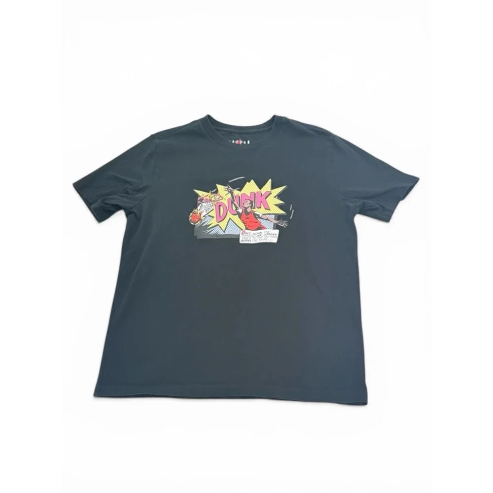 Air Jordan Mens‎ Dunk Tee Black/Multi Color Size Large Basketball